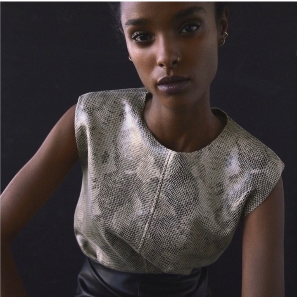 NEW Zara Women’s Snake Skin look with shoulder pads.